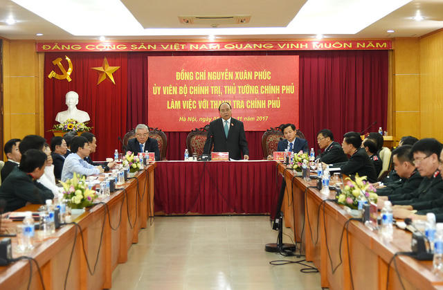 Thủ tướng chủ trì cuộc làm việc với lãnh đạo Thanh tra chính phủ.