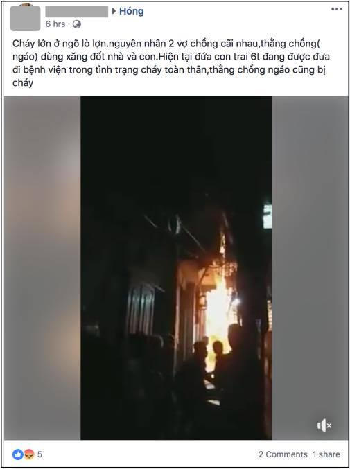 Hình ảnh ngôi nhà đang cháy.