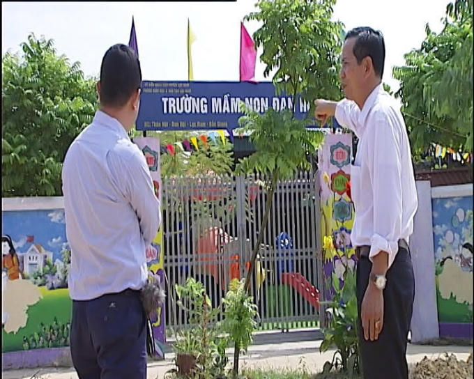 Ông Trần Văn Tiến cho biết công trường mẫu giáo do công ty ông san lấp và xây dựng nhưng đến nay chưa được thanh toán.