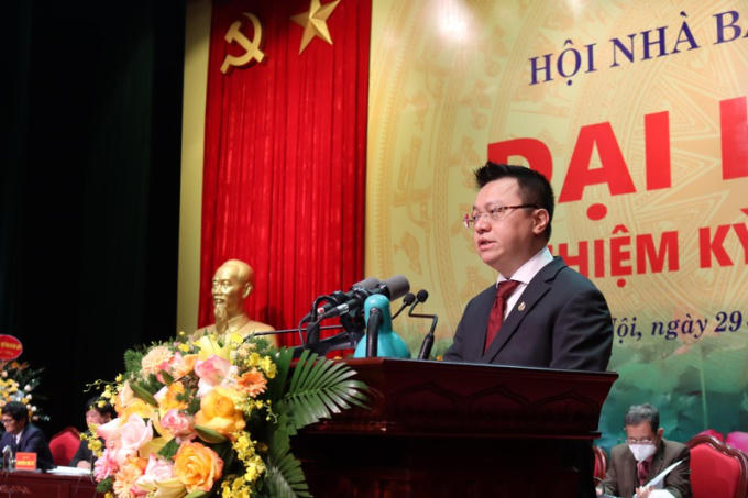 Chủ tịch Hội Nhà báo Việt Nam Lê Quốc Minh phát biểu khai mạc.