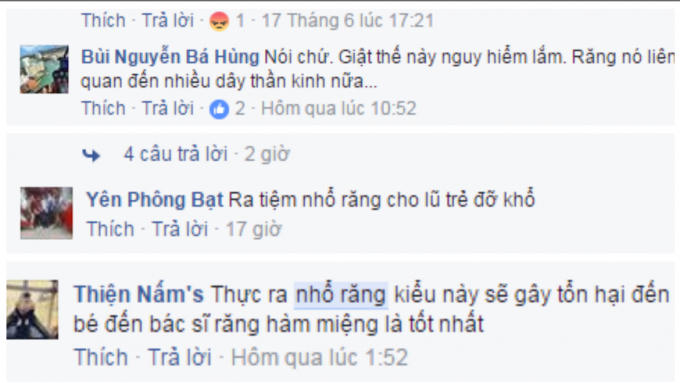 Nhiều ý kiến cho rằng nên đưa bé đi bác sĩ. (Nguồn ảnh: Chụp từ facebook)