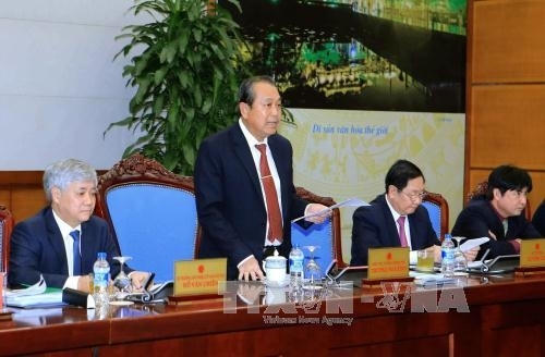 Phó Thủ tướng Thường trực Chính phủ Trương Hòa Bình phát biểu tại Hội nghị. Ảnh: TTXVN.