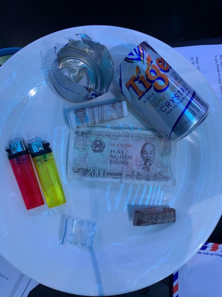 Tang vật tại hiện trường.