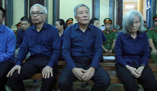 Các bị cáo tại tòa.