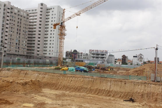 Bên trong công trường dự án.