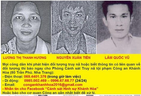 Đối tượng Hương bị bắt sau khi thông tin được đưa lên Facebook Cảnh sát Hình sự Khánh Hòa - ảnh cắt từ Facebook.