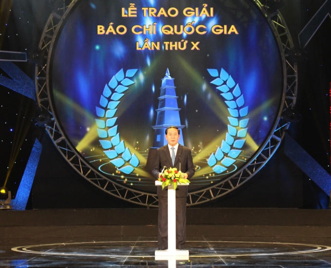 Chủ tịch nước Trần Đại Quang phát biểu tại buổi lễ.