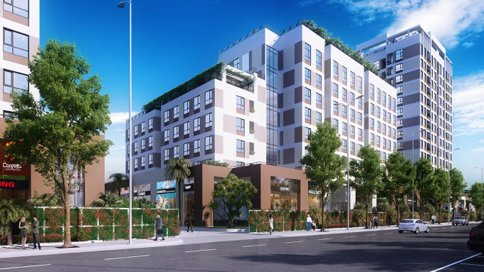 Phối cảnh các tòa căn hộ của Valencia Garden
