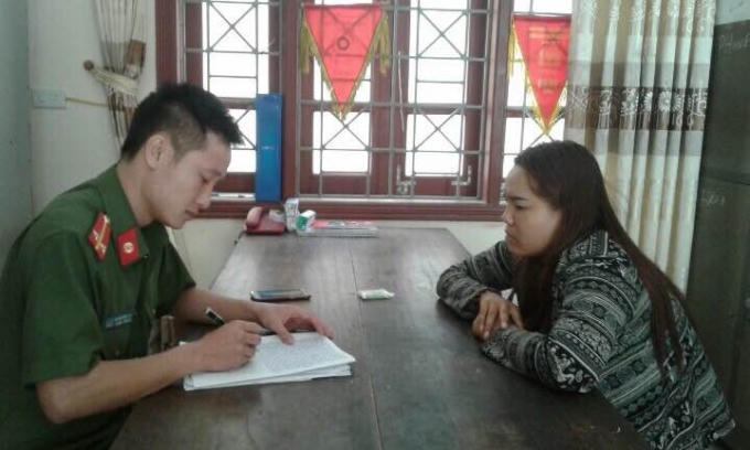 Đối tượng Sang tại cơ quan điều tra.