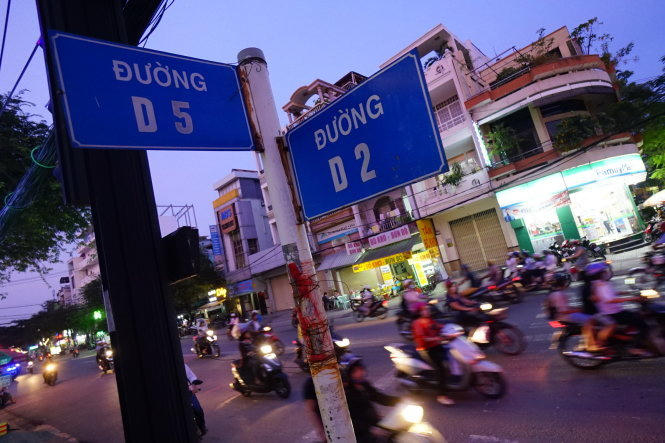 Đường D5 giao với đường D2, Q.Bình Thạnh, TP.HCM - Ảnh: QUANG ĐỊNH.