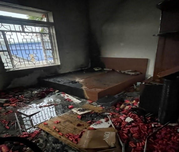 Hiện trường xảy ra sự việc.