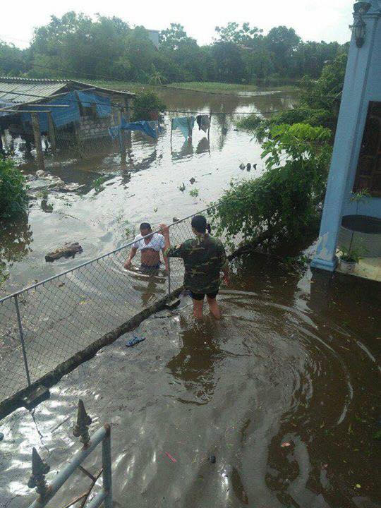 Các ao hồ ngập trong biển nước.
