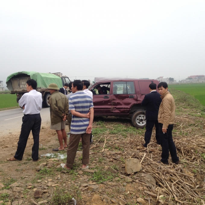 Hình ảnh hiện trường vụ tai nạn.