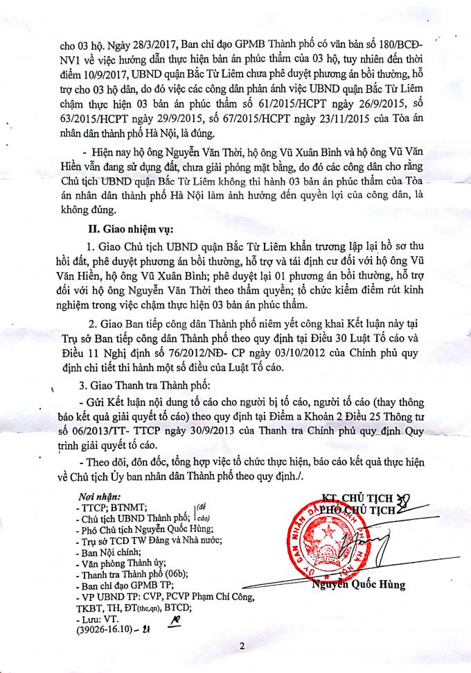 Kết luận số 85/KL - UBND ngày 25 tháng 10 năm 2017.