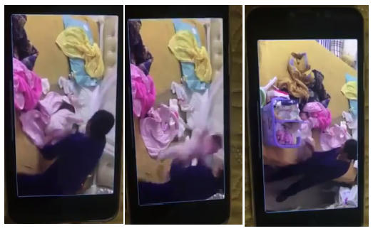 H&igrave;nh ảnh Bảo mẫu bạo h&agrave;nh ch&aacute;u b&eacute;. Ảnh: Cắt từ clip.