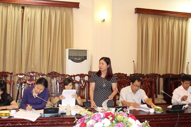 Bà Tống Thị Thanh Nam- Phó Giám đốc Sở Tư pháp Hà Nội phát biểu.