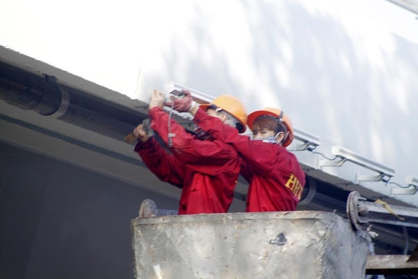 Cầu vượt dầm th&eacute;p &lsquo;khủng&rsquo; &Ocirc; Đ&ocirc;ng M&aacute;c - Nguyễn Kho&aacute;i trước ng&agrave;y th&ocirc;ng xe