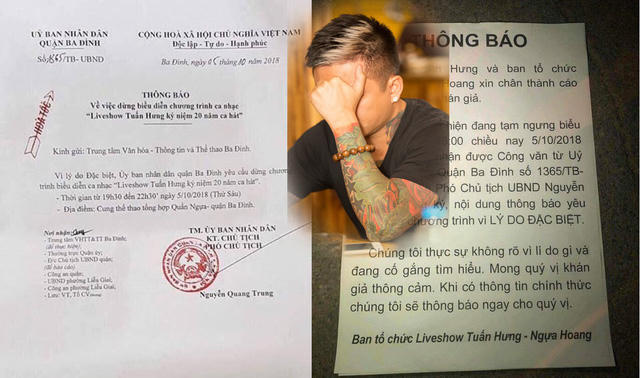 Liveshow của ca sĩ Tuấn Hưng đột ngột bị hoãn trước giờ biểu diễn khoảng 2 giờ đồng hồ.