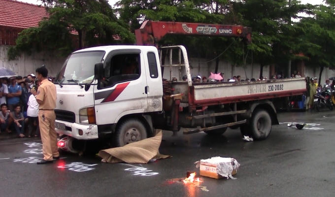 Hiện trường vụ tai nạn.