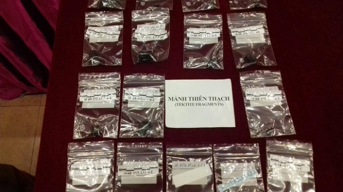 Các mảnh thiên thạch được phát hiện trong cuộc khai quật khảo cổ tại thị xã An Khê, tỉnh Gia Lai.