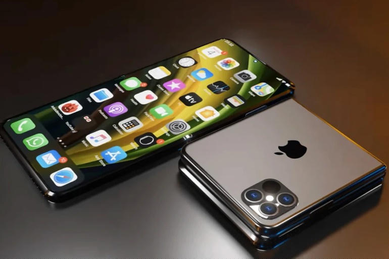 Bản dựng của chiếc iPhone màn hình gập (Ảnh: MacRumors).