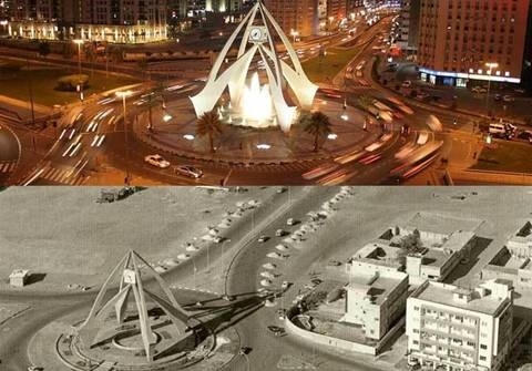 Ngã tư cách đây 50 năm và hiện tại.