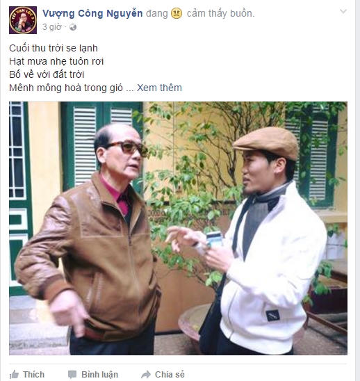 Nghệ sĩ Nguyễn Công Vượng (Vượng Râu) làm cả một bài thơ dài cùng lời chia buồn sâu sắc về nỗi đau mất đi người NSƯT Phạm Bằng.