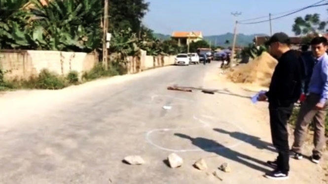 Hiện trường vụ án mạng tại xã Đồng Thành, huyện Yên Thành, Nghệ An. (Nguồn: Tuổi trẻ)