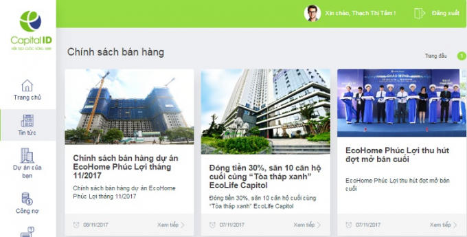 Capital House ra mắt website hỗ trợ khách hàng www.thudo.dip.vn