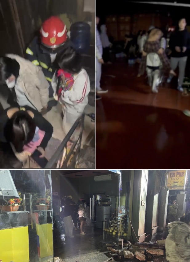 Lực lượng Cảnh sát PCCC và CNCH đưa người bị nạn ra ngoài an toàn.