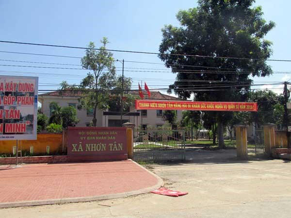 Trụ sở UBND xã Nhơn Tân, nơi xảy ra nhiều sai phạm làm thất thoát hàng trăm triệu đồng.