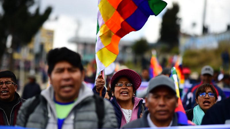 Người ủng hộ ông Morales tại thủ đô La Paz hôm 13-11. Ảnh: NPR