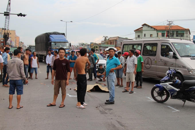Hiện trường vụ tai nạn.