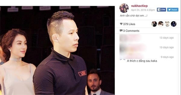 Một dòng status đầy ẩn ý của ông bầu Vũ Khắc Tiệp dành cho Lê Hà. Ảnh: Facebook.