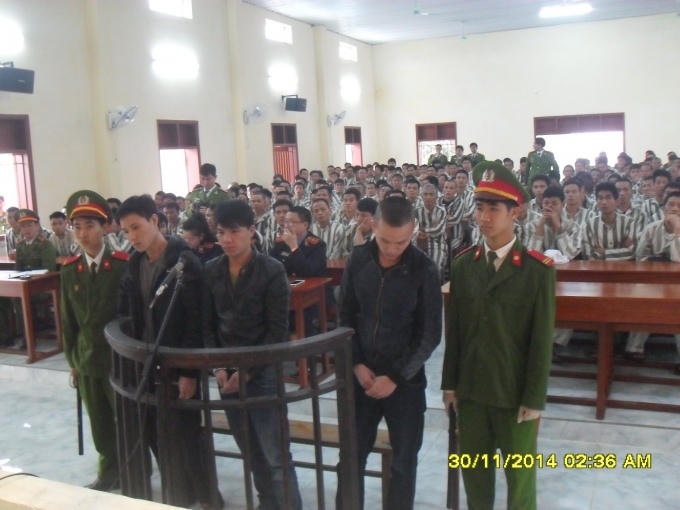 Các bị cáo tại phiên tòa.