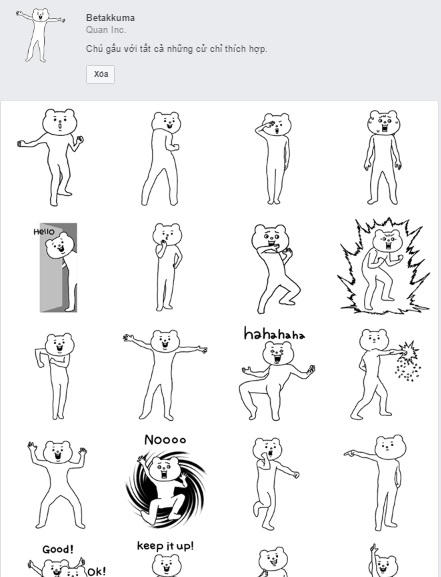 Bộ sticker Betakkuma hiện đang gây sốt cộng đồng mạng.