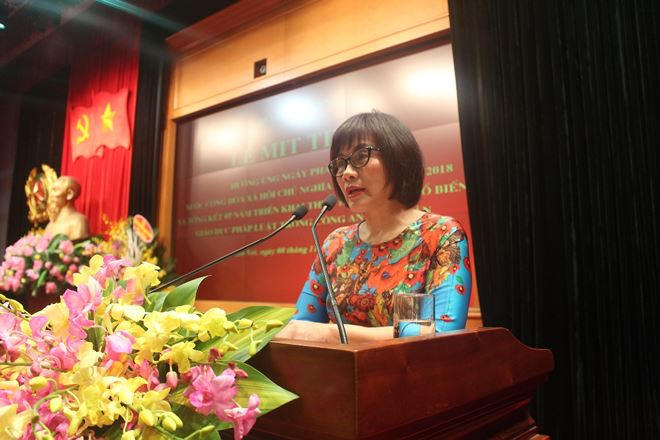 Thứ trưởng Đặng Hoàng Oanh đánh giá cao sự quan tâm, lãnh đạo, chỉ đạo sát sao và kịp thời của Đảng ủy Công an Trung ương và Lãnh đạo Bộ Công an đối với việc triển khai Ngày Pháp luật.