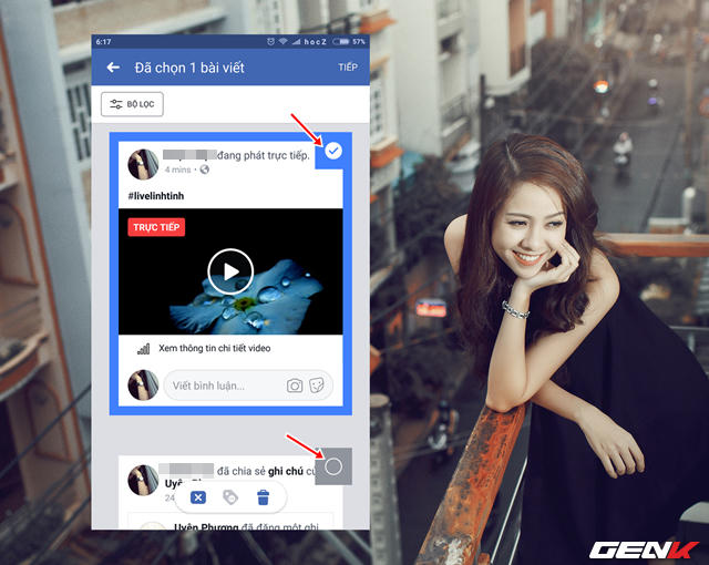 Ở đây bạn có thể thiết lập lọc và hiển thị các bài viết qua tùy chọn “BỘ LỌC” như trên, rồi sao đó chỉ đơn giản là nhấp vào biểu tượng hình tròn ở góc trên bên phải bài viết để chọn. Tất nhiên là bạn có thể chọn hàng loạt nhiều bài viết nếu muốn vì Facebook đã hỗ trợ tối đa thiết lập này cho bạn.