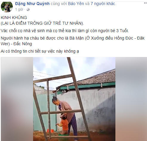 Clip cùng dòng trạng thái được đăng tải trên FB Đặng Như Quỳnh.