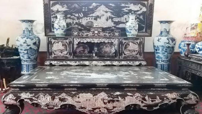 Một tác phẩm nghệ thuật khảm trai của nghệ nhân Chuôn Ngọ.