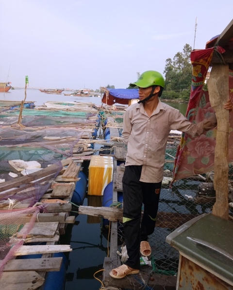 Anh Trị Lo lắng vì số cá còn lại không biết sẽ thế nào trong những ngày tiếp theo.