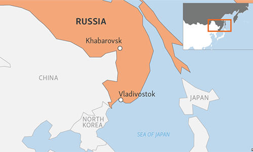 Vụ xả súng xảy ra ở Khabarovsk. Đồ hoạ: RFERL
