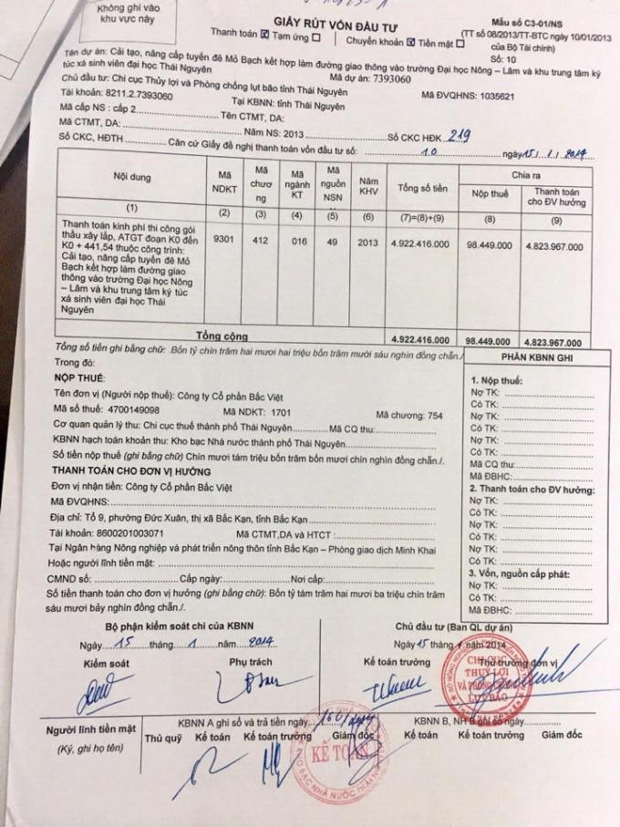 Công ty Cổ phần Bắc Việt "ẵm" trên 5 tỷ đồng "cao chạy xa bay" từ nhiều năm qua, không chuyển hóa đơn cho chủ đâu tư.