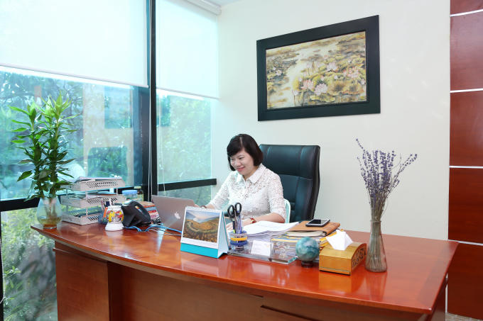 Bà Nguyễn Thị Nga (PVcomBank) đang làm việc tại Hà Nội sáng ngày 22/10/2018.