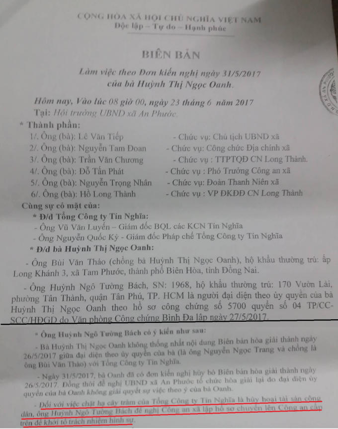 Phía gia đinh bà Oanh đề nghị Công an lập hồ sơ khởi tố trách nhiệm hình sự.