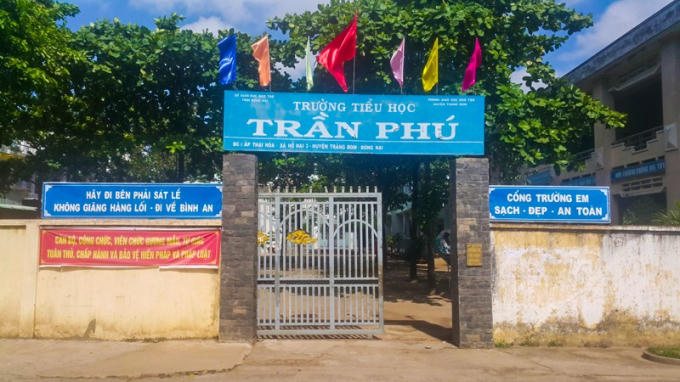 Trường tiểu học Trần Phú, nơi xảy ra sự việc. Ảnh: Văn Dũng