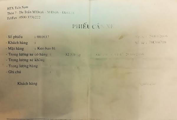 Phiếu c&acirc;n thử trọng tải kh&ocirc;ng c&oacute; gi&aacute; trị ph&aacute;p l&yacute; nhưng c&aacute;n bộ Thanh tra giao th&ocirc;ng tỉnh Đồng Nai khăng khăng d&ugrave;ng l&agrave;m căn cứ để xử phạt.