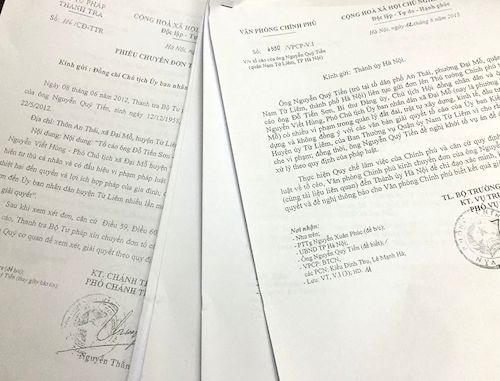 Cơ quan chức năng Trung ương và TP. Hà Nội đã ban hành hàng chục văn bản chỉ đạo nhưng Quận ủy Nam Từ Liêm vẫn chưa giải quyết dứt điểm đơn khiếu nại tố cáo của công dân phường Đại Mỗ.