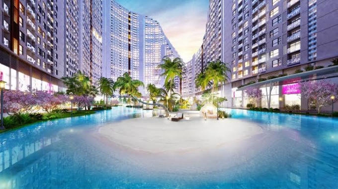 Các nhà đầu tư Dự án River City chi mạnh tới 20 triệu USD để đầu tư bãi biển ốc đảo nhân tạo, như một yếu tố mới lạ để thu hút khách hàng.