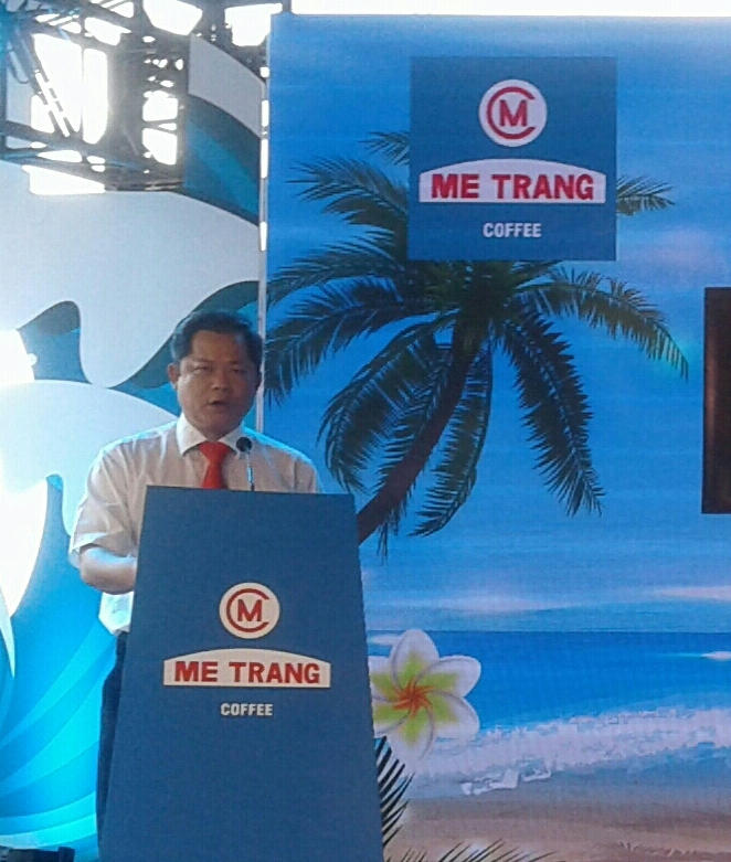 Ông Lương Thế Hùng - Tổng Giám đốc công ty Cà phê Mê Trang phát biểu tại buổi lễ.